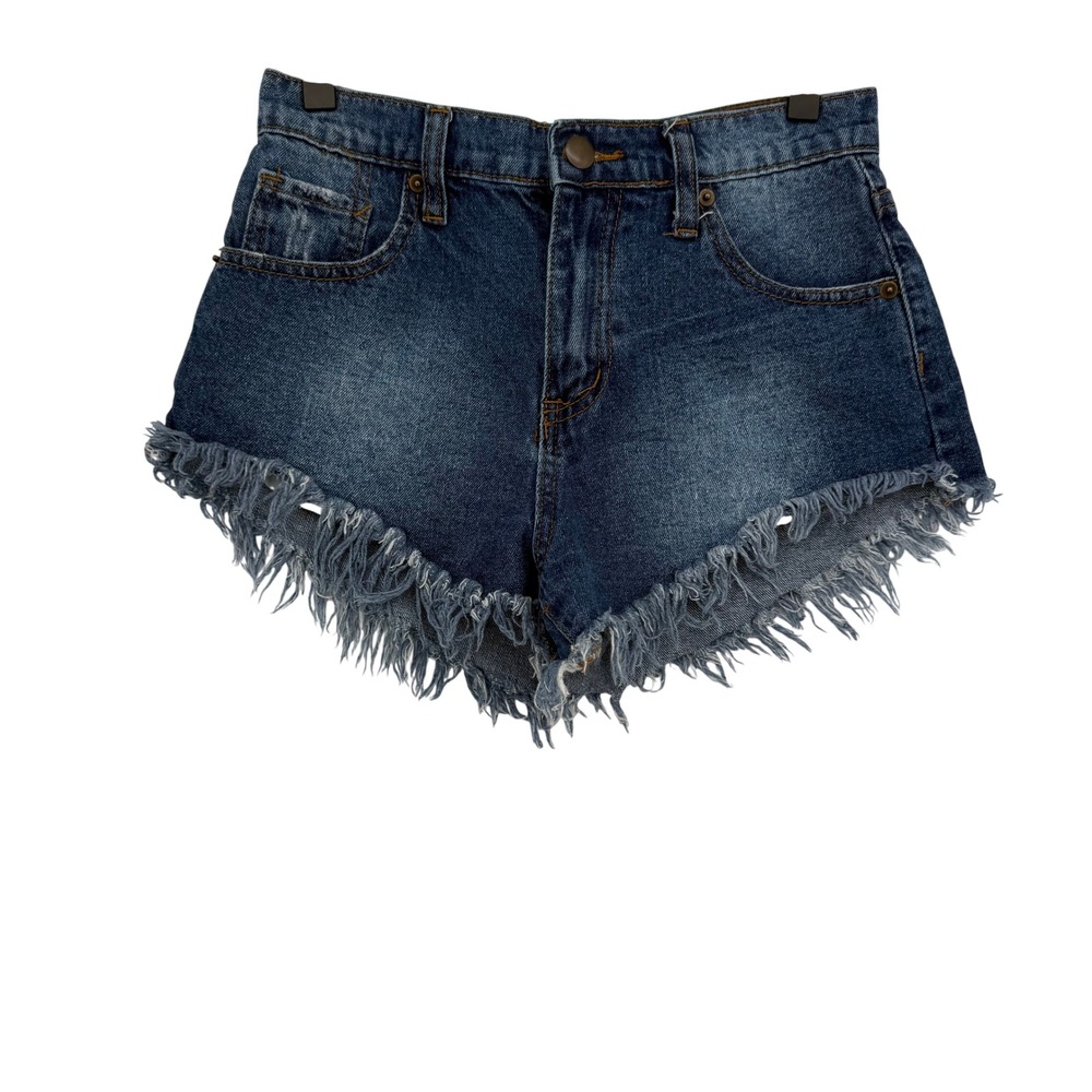 Forever 21 Denim Shorts Women 24 Blue Distressed Frayed Hem Cutoffs